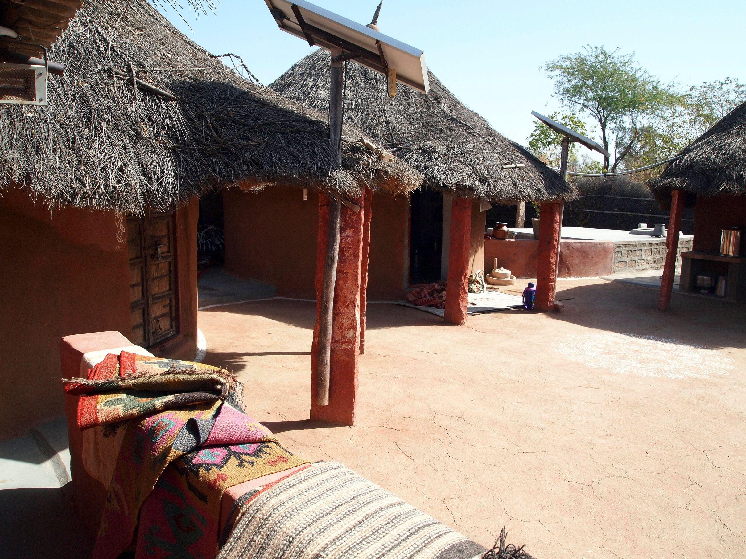 Bishnoi village with charpai and powered by solar panels